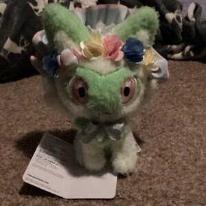 Pokemon Green and White Floral Sprigatito Plush